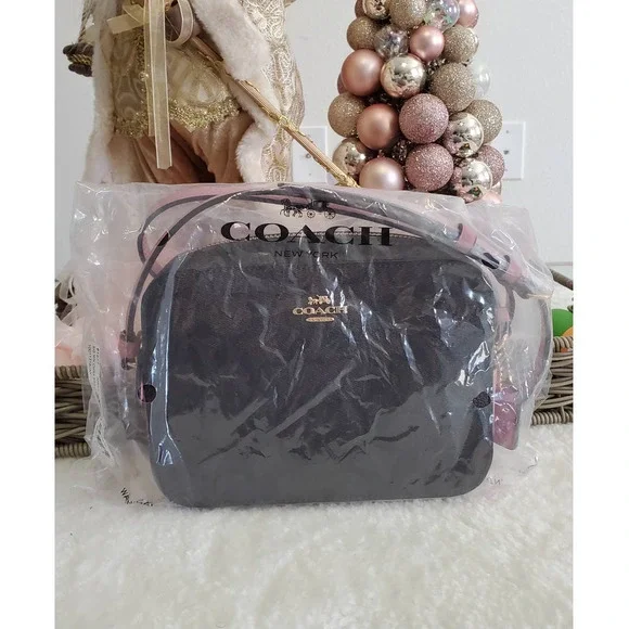 Coach Purse Signature Canvas Brown with pink Set NEW - Picture 16 of 17